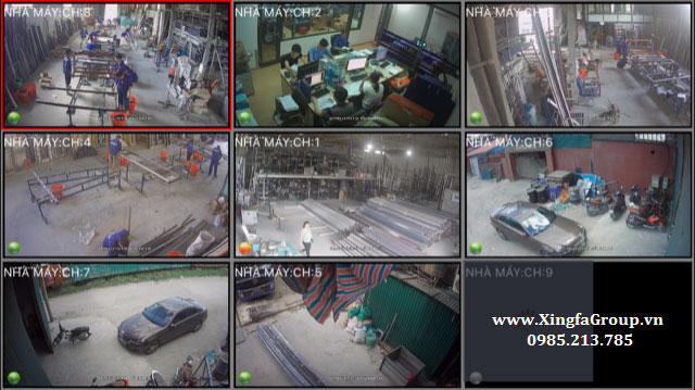 Camera giám sát tại nhà máy sản xuất cửa nhôm Xingfa của Thủ Đô Group (24/24)
